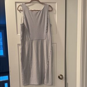 Chic Striped Black and White Midi Dress